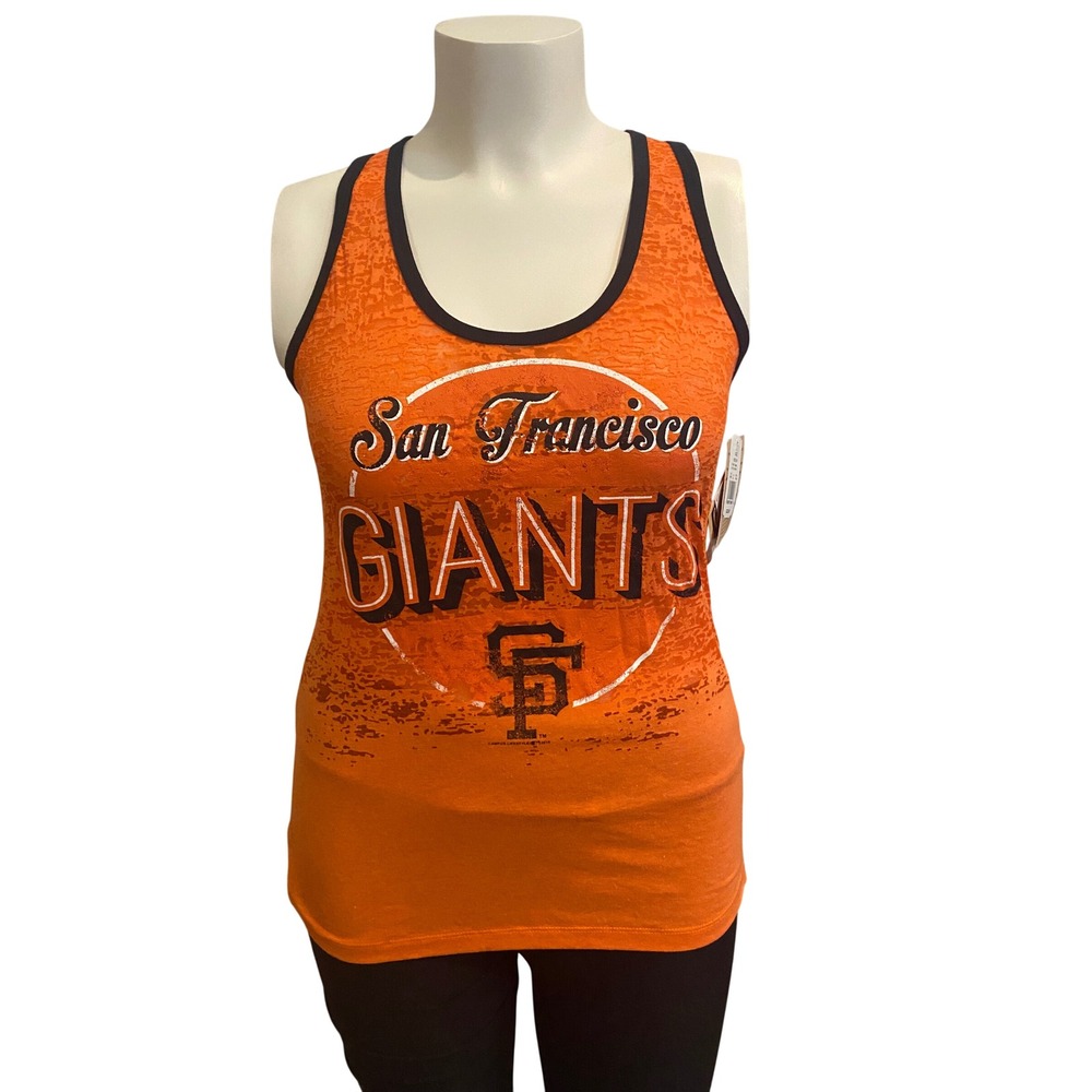 MLB Cooperstown San Francisco Giants Burnout Tank Top Orange Woman's Medium